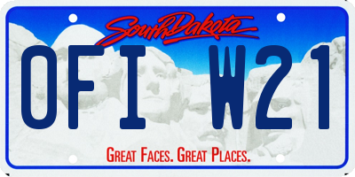 SD license plate 0FIW21