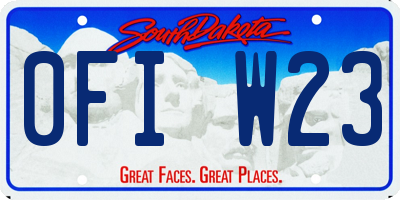 SD license plate 0FIW23