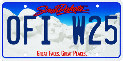 SD license plate 0FIW25