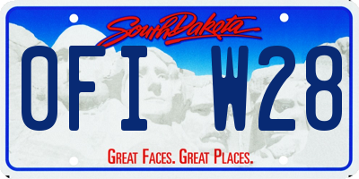 SD license plate 0FIW28