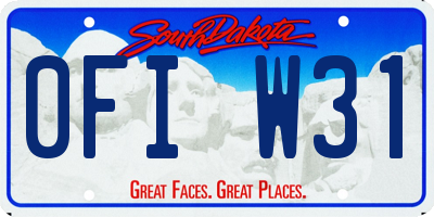 SD license plate 0FIW31