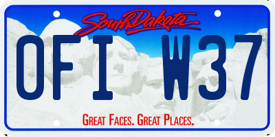 SD license plate 0FIW37