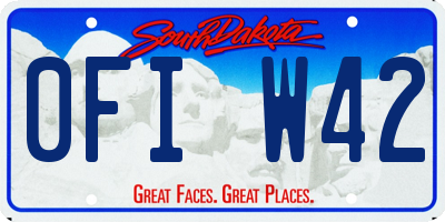 SD license plate 0FIW42