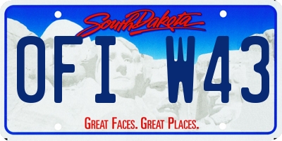 SD license plate 0FIW43