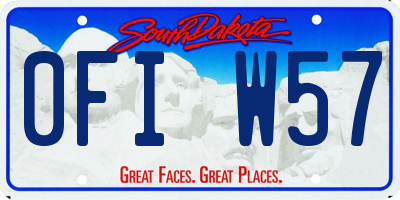 SD license plate 0FIW57