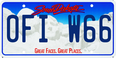 SD license plate 0FIW66