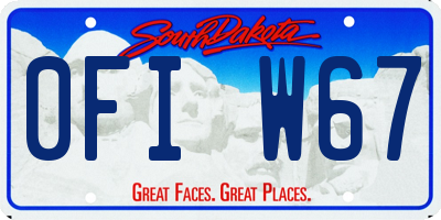 SD license plate 0FIW67