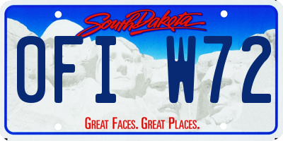 SD license plate 0FIW72