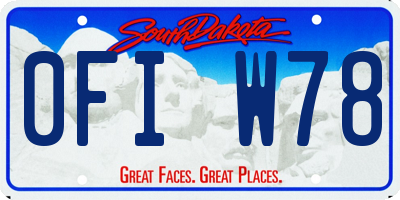 SD license plate 0FIW78