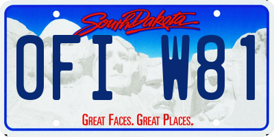 SD license plate 0FIW81