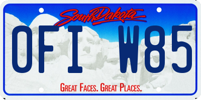 SD license plate 0FIW85