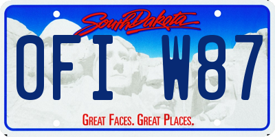 SD license plate 0FIW87