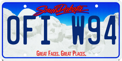 SD license plate 0FIW94