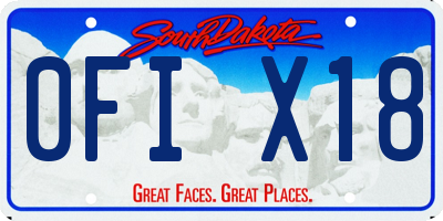 SD license plate 0FIX18