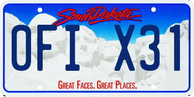 SD license plate 0FIX31