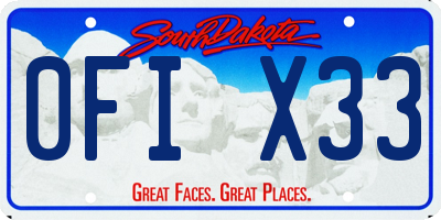 SD license plate 0FIX33
