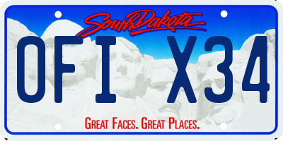 SD license plate 0FIX34