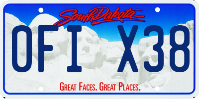 SD license plate 0FIX38
