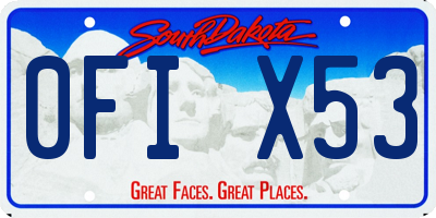 SD license plate 0FIX53