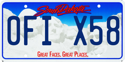 SD license plate 0FIX58
