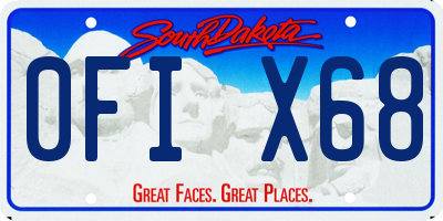 SD license plate 0FIX68