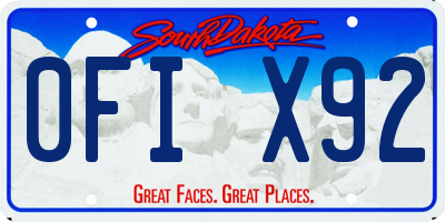 SD license plate 0FIX92