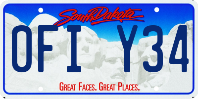 SD license plate 0FIY34