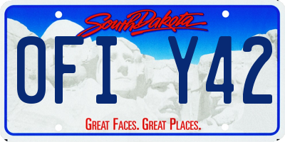 SD license plate 0FIY42