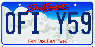 SD license plate 0FIY59