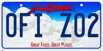 SD license plate 0FIZ02