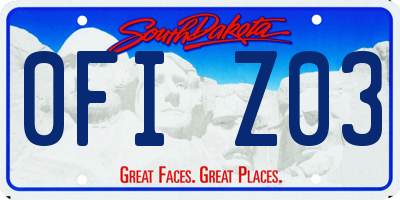 SD license plate 0FIZ03