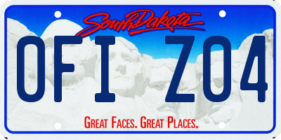 SD license plate 0FIZ04