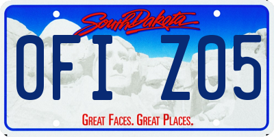 SD license plate 0FIZ05
