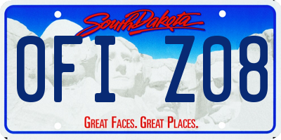 SD license plate 0FIZ08