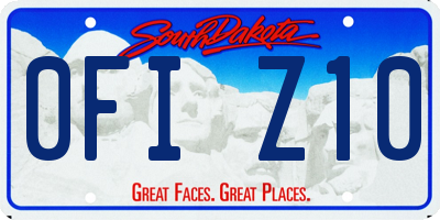 SD license plate 0FIZ10