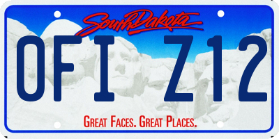 SD license plate 0FIZ12
