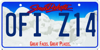 SD license plate 0FIZ14