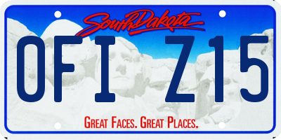 SD license plate 0FIZ15