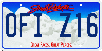 SD license plate 0FIZ16