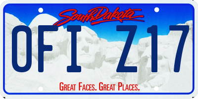 SD license plate 0FIZ17