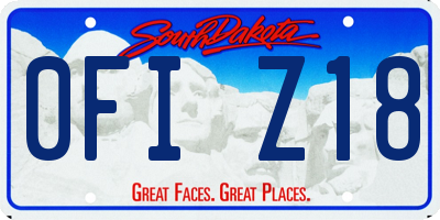 SD license plate 0FIZ18