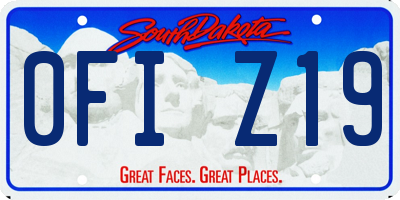 SD license plate 0FIZ19