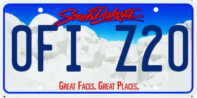 SD license plate 0FIZ20