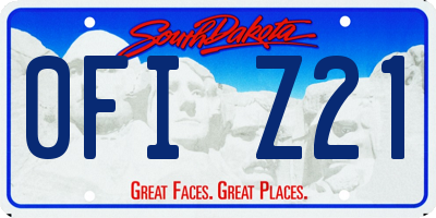 SD license plate 0FIZ21