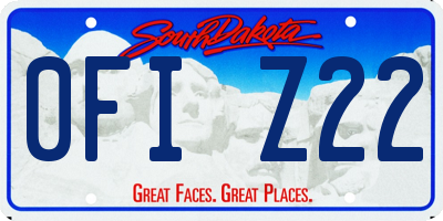 SD license plate 0FIZ22