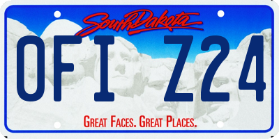 SD license plate 0FIZ24
