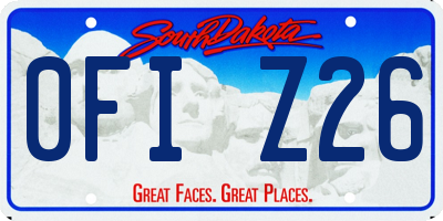 SD license plate 0FIZ26