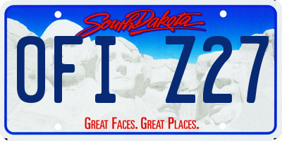 SD license plate 0FIZ27