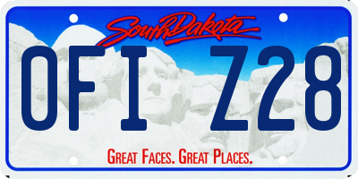 SD license plate 0FIZ28