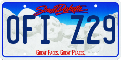 SD license plate 0FIZ29